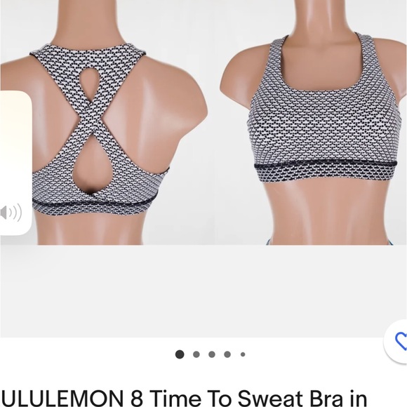 Lululemon Time to  Sweat Bra, size 4 - Picture 2 of 7